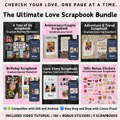 The Ultimate Love Scrapbook Bundle: Meaningful Gift that Lasts Forever