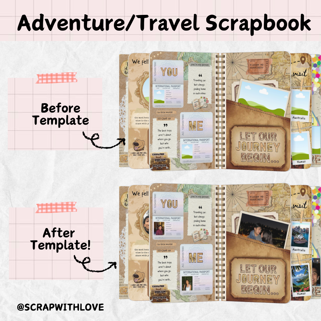 The Adventure & Travel Scrapbook: Perfect Way to Capture Every Trip Together! 🌍