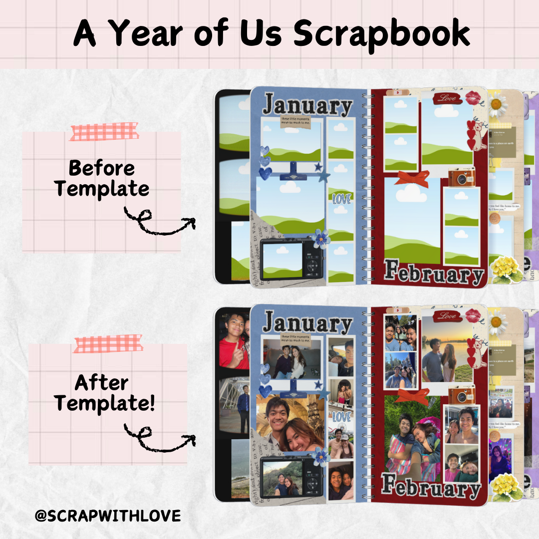 A Year of Us Scrapbook: Perfect to Capture Your Monthly Memories Together 📆