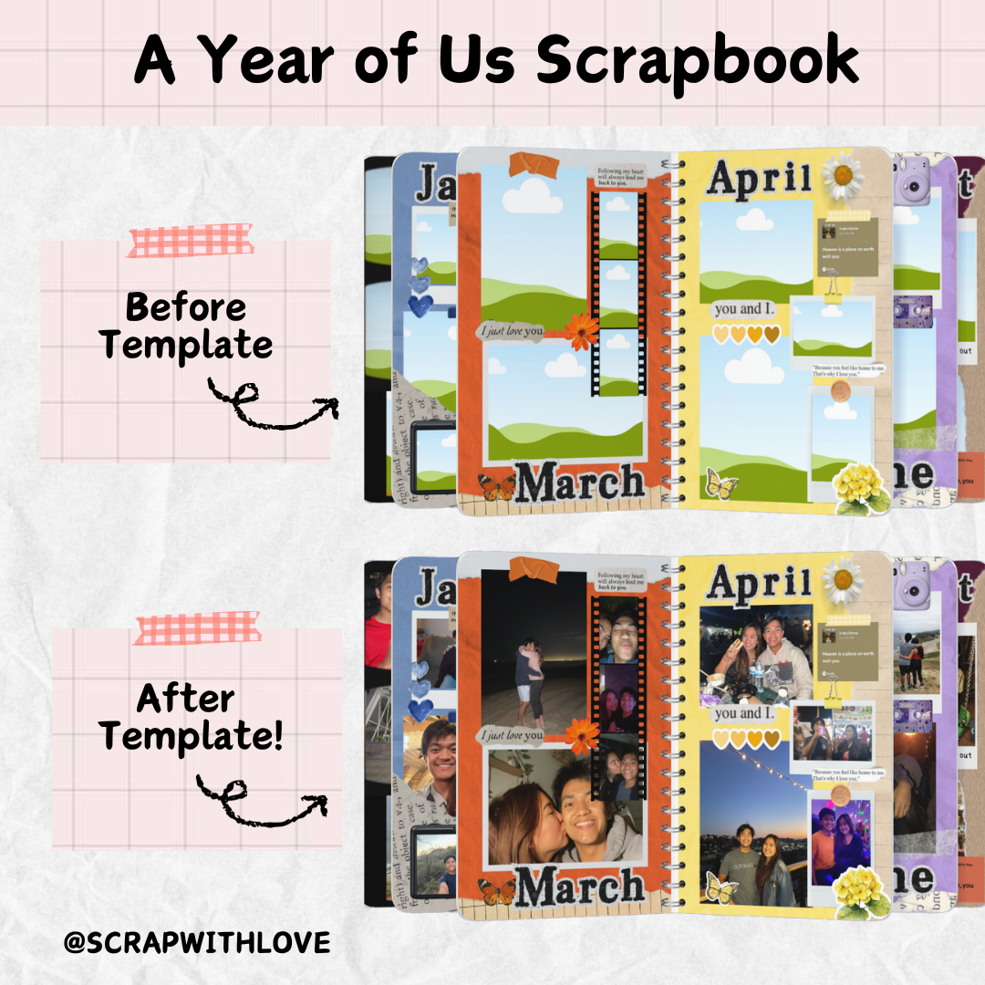 A Year of Us Scrapbook: Perfect to Capture Your Monthly Memories Together 📆