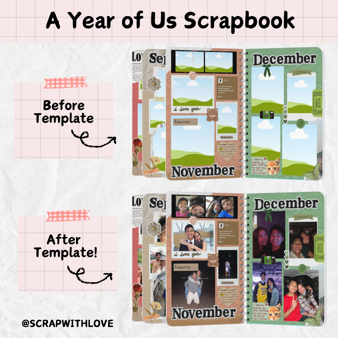 A Year of Us Scrapbook: Perfect to Capture Your Monthly Memories Together 📆