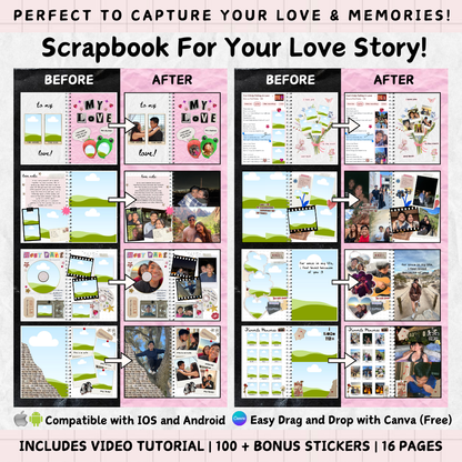 The Love Story Scrapbook: Perfect to Capture Your Love and Memories